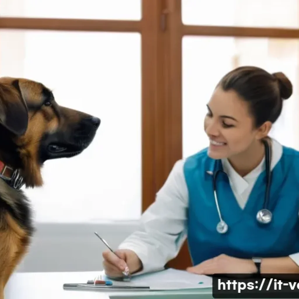 반려동물 정기 예방접종 체크리스트 - A warm, cozy veterinary clinic scene in Italy, featuring a cheerful young veterinarian gently vaccin...