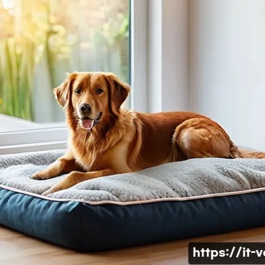 반려견 호텔 서비스 비교 - A cozy and spacious dog hotel room designed for comfort and relaxation, featuring a large orthopedic...