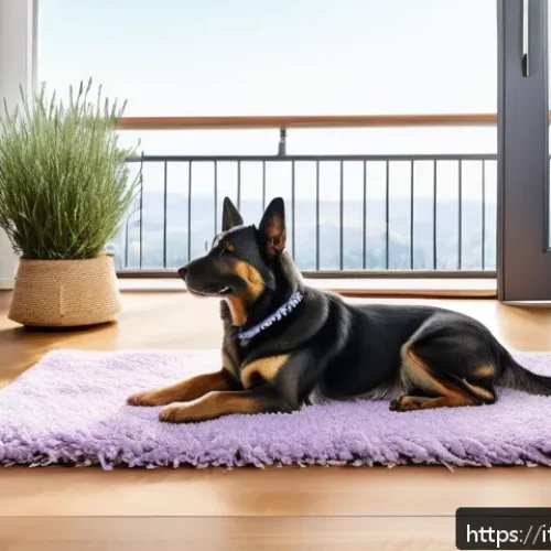 반려동물 소변 냄새 제거 스프레이 - A bright, cozy Italian living room with natural sunlight streaming through large windows, featuring ...